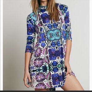FREE PEOPLE | New Romantics Fiesta Floral Mid Sleeve Mini Dress Women’s Size S